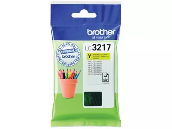 Een Brother inktcartridge, 550 pagina's, OEM LC-3217Y, geel koop je bij ShopXPress