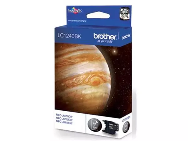 Een Brother inktcartridge, 600 pagina's, OEM LC-1240BK, zwart koop je bij ShopXPress