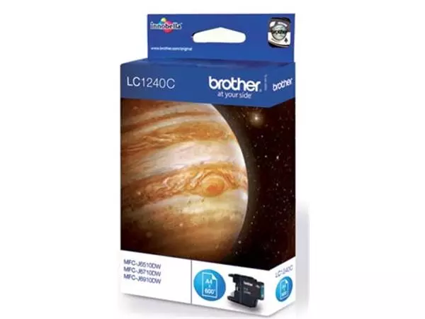 Een Brother inktcartridge, 600 pagina's, OEM LC-1240C, cyaan koop je bij ShopXPress