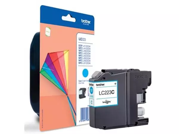 Een Brother inktcartridge, 600 pagina's, OEM LC-223C, cyaan koop je bij ShopXPress