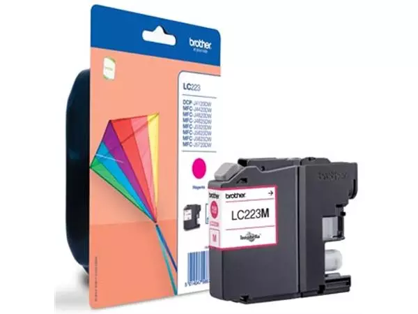 Een Brother inktcartridge, 600 pagina's, OEM LC-223M, magenta koop je bij ShopXPress