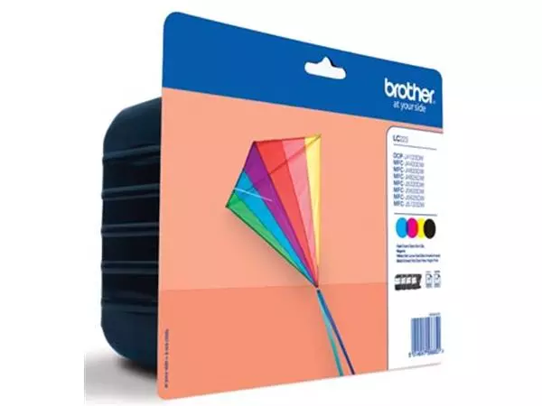 Een Brother inktcartridge, 600 pagina's, OEM LC-223VP, 4 kleuren koop je bij ShopXPress