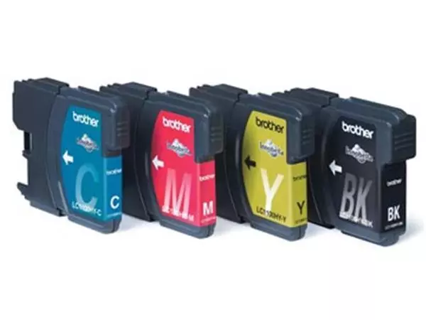 Een Brother inktcartridge, 750 - 900 pagina's, OEM LC-1100HYVALBP, 4 kleuren koop je bij ShopXPress