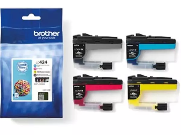 Een Brother inktcartridge, 750 pagina's, OEM LC-424VAL, 4 kleuren koop je bij ShopXPress