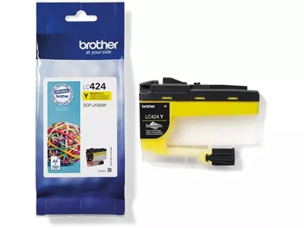 Een Brother inktcartridge, 750 pagina's, OEM LC-424Y, geel koop je bij ShopXPress