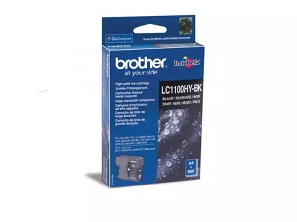 Een Brother inktcartridge, 900 pagina's, OEM LC-1100HYBK, zwart koop je bij ShopXPress