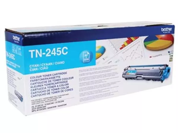 Een Brother toner, 2.200 pagina's, OEM TN-245C, cyaan koop je bij ShopXPress