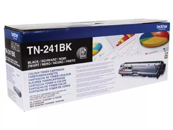 Een Brother toner, 2.500 pagina's, OEM TN-241BK, zwart koop je bij ShopXPress