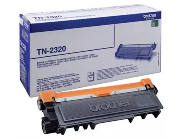 Een Brother toner, 2.600 pagina's, OEM TN-2320, zwart koop je bij ShopXPress