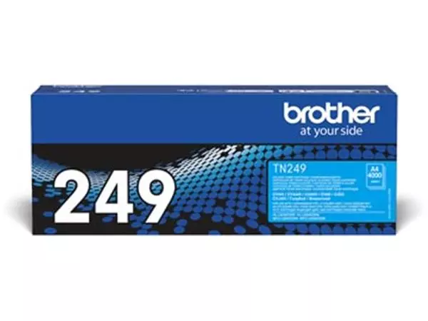 Een Brother toner, 4.000 pagina's, OEM TN-249C, cyaan koop je bij ShopXPress