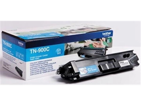 Een Brother toner, 6.000 pagina's, OEM TN-900C, cyaan koop je bij ShopXPress