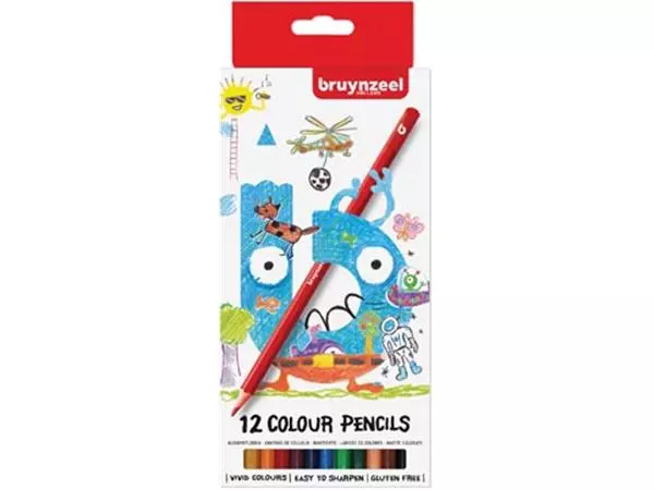 Een Bruynzeel Kids kleurpotloden, set van 12 stuks in geassorteerde kleuren koop je bij ShopXPress