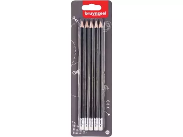 Een Bruynzeel potlood HB, blister van 5 stuks koop je bij ShopXPress
