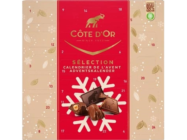 Een Côte d'Or chocolade adventskalender, doos van 235 g koop je bij ShopXPress