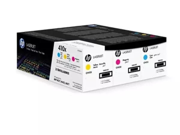 Een HP toner 410X, 5.000 pagina's, OEM CF252XM, cyaan, magenta en geel koop je bij ShopXPress