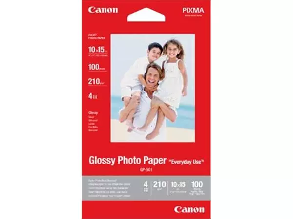 Een Canon fotopapier GP-501 Glossy, ft 10 x 15 cm, 210 g, pak van 100 vel koop je bij ShopXPress