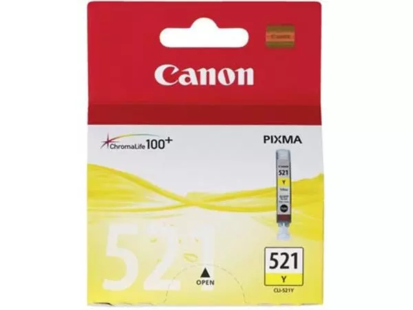 Een Canon inktcartridge CLI-521Y, 447 pagina's, OEM 2936B001, geel koop je bij ShopXPress