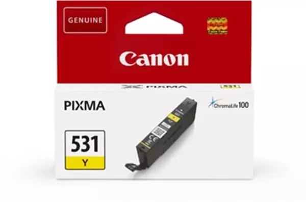 Een Canon inktcartridge CLI-531, 515 pagina's, OEM 6121C001, geel koop je bij ShopXPress