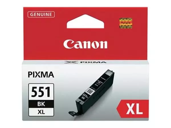 Een Canon inktcartridge CLI-551BK-XL, 950 pagina's, OEM 6443B001, zwart koop je bij ShopXPress