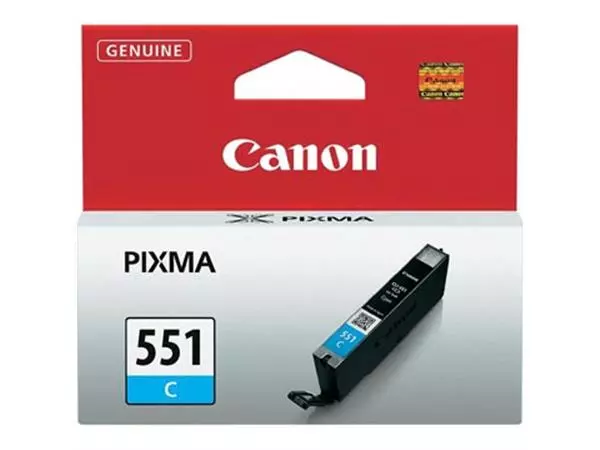Een Canon inktcartridge CLI-551C, 332 pagina's, OEM 6509B001, cyaan koop je bij ShopXPress