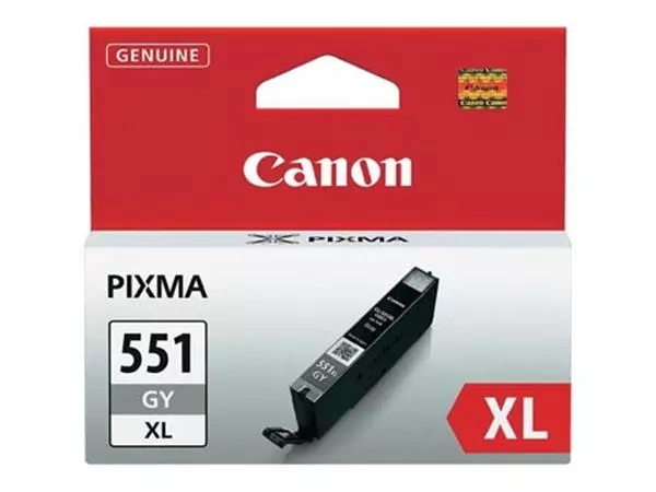 Een Canon inktcartridge CLI-551GY-XL, 3.350 pagina's, OEM 6447B001, grijs koop je bij ShopXPress