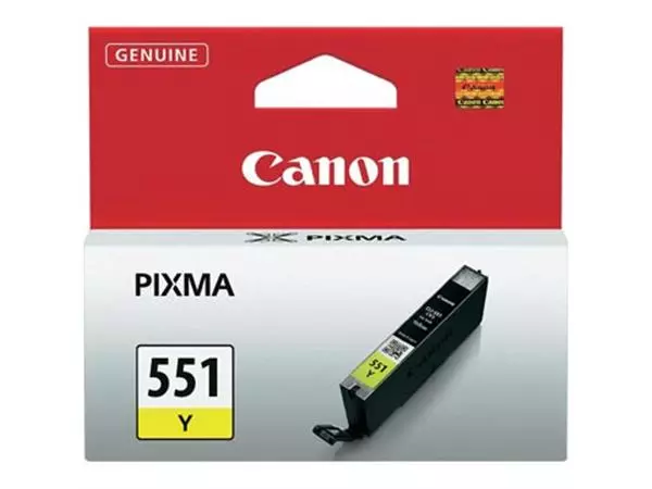 Een Canon inktcartridge CLI-551Y, 344 pagina's, OEM 6511B001, geel koop je bij ShopXPress