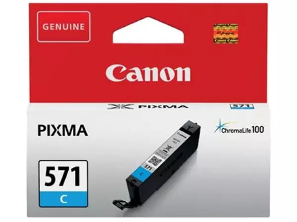 Een Canon inktcartridge CLI-571C, 173 foto's, OEM 0386C00, cyaan koop je bij ShopXPress