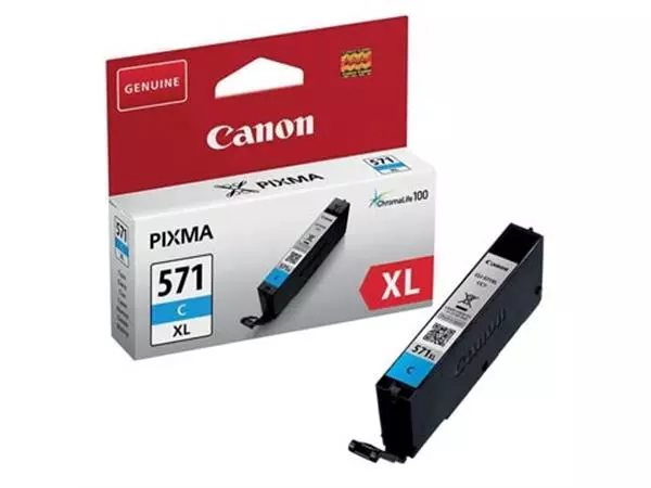 Een Canon inktcartridge CLI-571XL, 375 foto's, OEM 0332C001, cyaan koop je bij ShopXPress