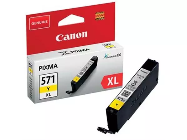 Een Canon inktcartridge CLI-571XL, 375 foto's, OEM 0334C001, geel koop je bij ShopXPress