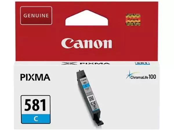 Een Canon inktcartridge CLI-581C, 250 foto's, OEM 2103C001, cyaan koop je bij ShopXPress