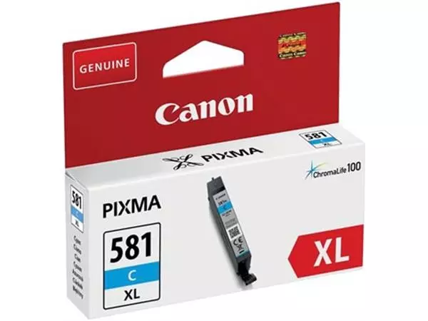 Een Canon inktcartridge CLI-581C XL, 170 foto's, OEM 2049C001, cyaan koop je bij ShopXPress