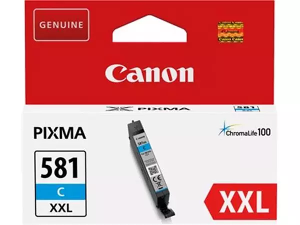 Een Canon inktcartridge CLI-581C XXL, 282 foto's, OEM 1995C001, cyaan koop je bij ShopXPress