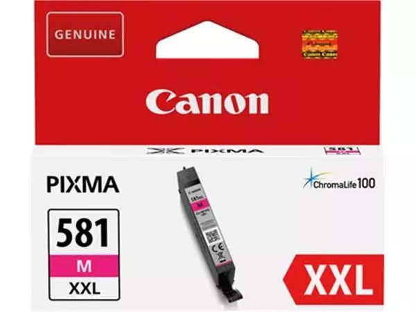 Een Canon inktcartridge CLI-581M XXL, 367 foto's, OEM 1996C001, magenta koop je bij ShopXPress