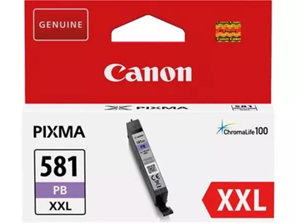 Een Canon inktcartridge CLI-581PB XXL, 795 foto's, OEM 1999C001, photo blue koop je bij ShopXPress