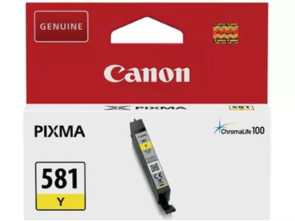 Een Canon inktcartridge CLI-581Y, 99 foto's, OEM 2105C001, geel koop je bij ShopXPress