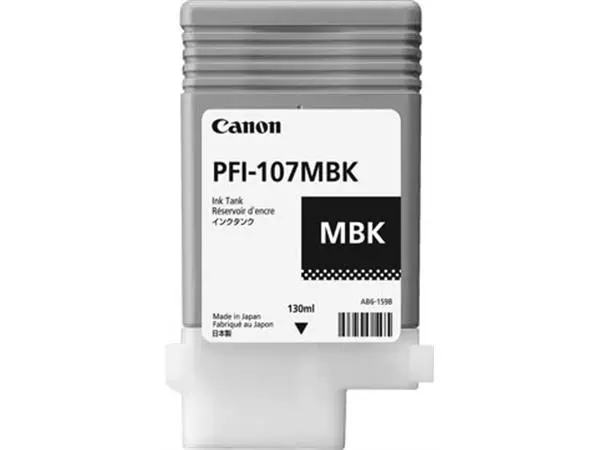 Een Canon inktcartridge PFI-107, 130 ml, OEM 6704B001, mat zwart koop je bij ShopXPress