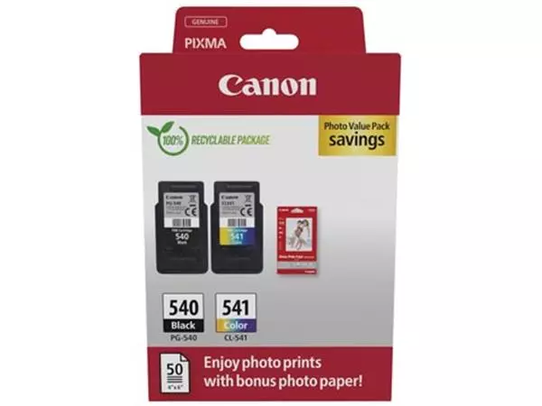 Een Canon inktcartridge PG-540 + CL-541, 180 pagina's, OEM 5225B013, 4 kleuren koop je bij ShopXPress