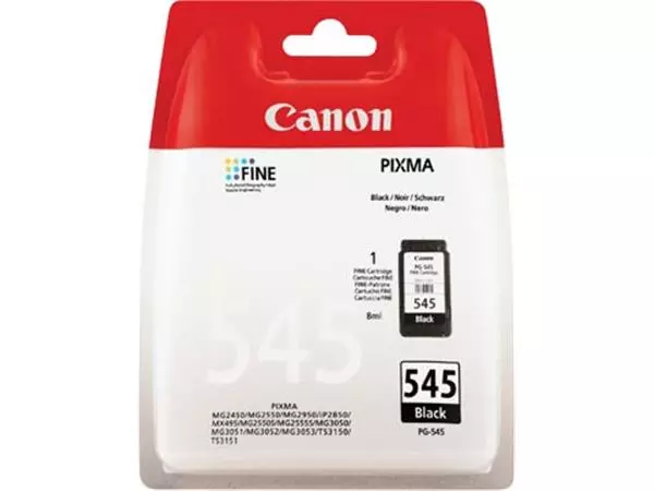 Een Canon inktcartridge PG-545, 180 pagina's, OEM 8287B001, zwart koop je bij ShopXPress