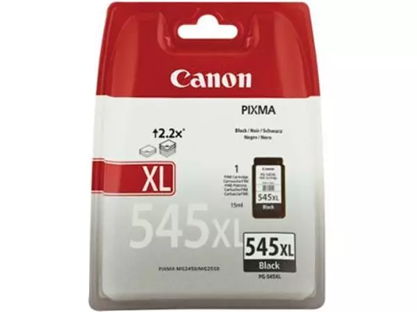 Een Canon inktcartridge PG545XL, 400 pagina's, OEM 8286B001, zwart koop je bij ShopXPress
