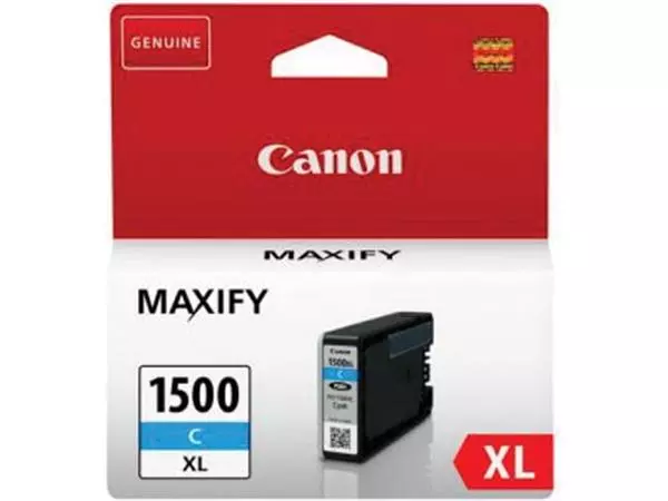 Een Canon inktcartridge PGI-1500XL, 1.020 pagina's, OEM 9193B001, cyaan koop je bij ShopXPress