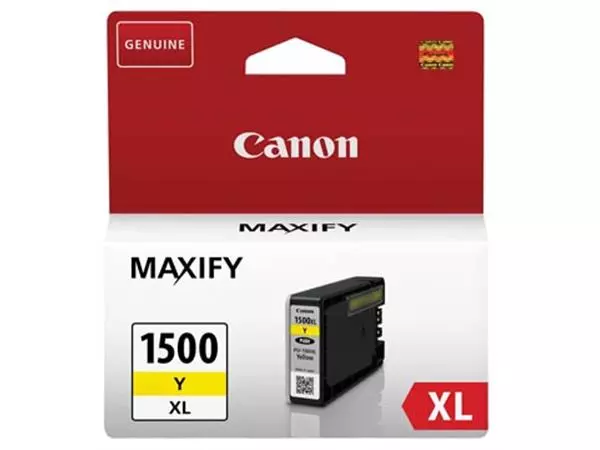 Een Canon inktcartridge PGI-1500XL, 935 pagina's, OEM 9195B001, geel koop je bij ShopXPress