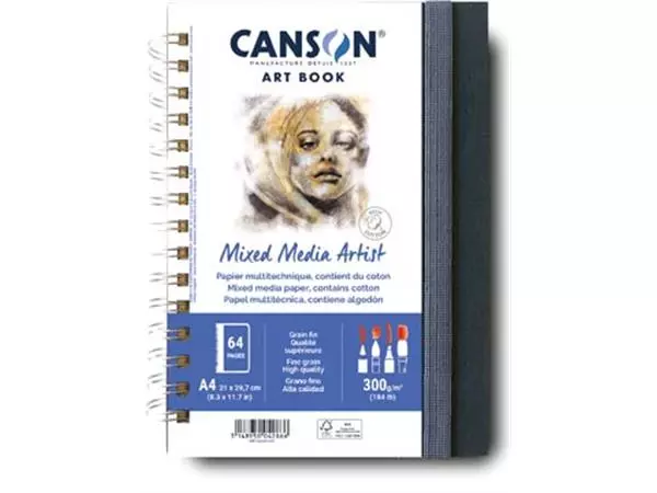 Een Canson Mixed Media Artist tekenboek, 28 vellen, 300 g/m², ft 21 x 29,7 cm (A4) koop je bij ShopXPress