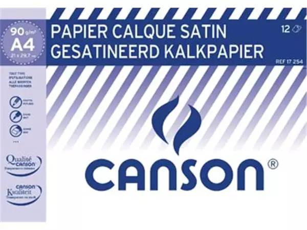Een Canson kalkpapier ft 21 x 29,7 cm (A4), etui van 12 blad koop je bij ShopXPress