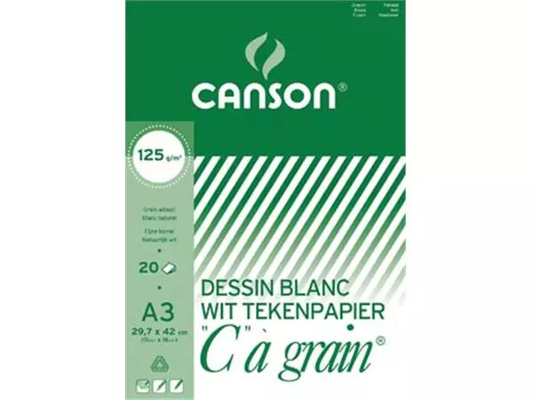 Een Canson tekenblok C à grain 125 g/m², ft 29,7 x 42 cm (A3) koop je bij ShopXPress