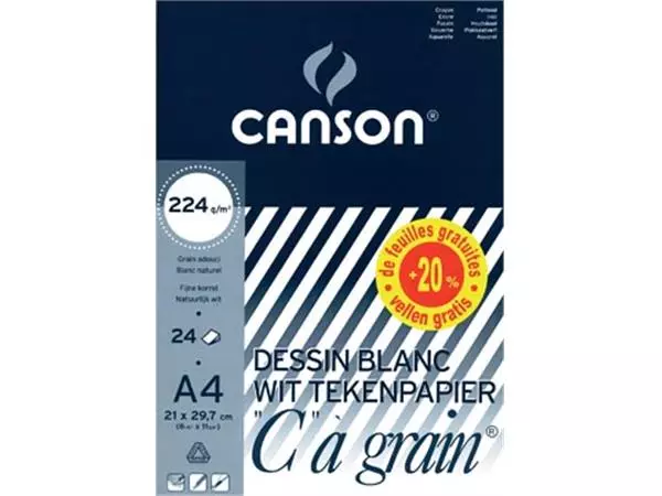 Een Canson tekenblok C à grain® ft A4, papier van 224 g/m² koop je bij ShopXPress