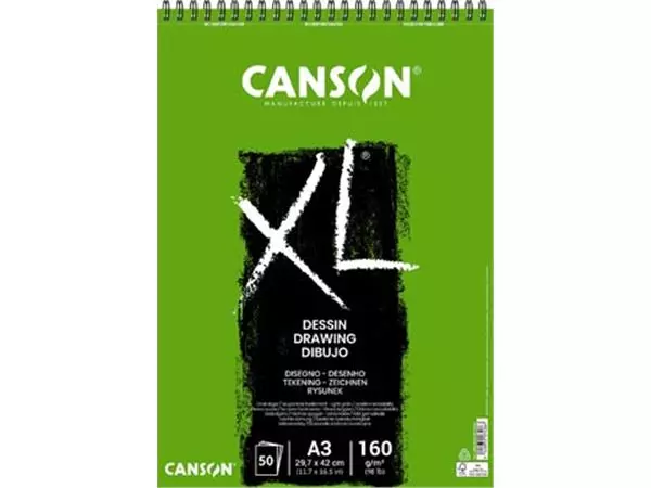 Een Canson tekenblok XL 160g/m&² ft A3, 50 vel koop je bij ShopXPress