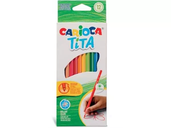 Een Carioca kleurpotlood Tita, 12 stuks in een kartonnen etui koop je bij ShopXPress