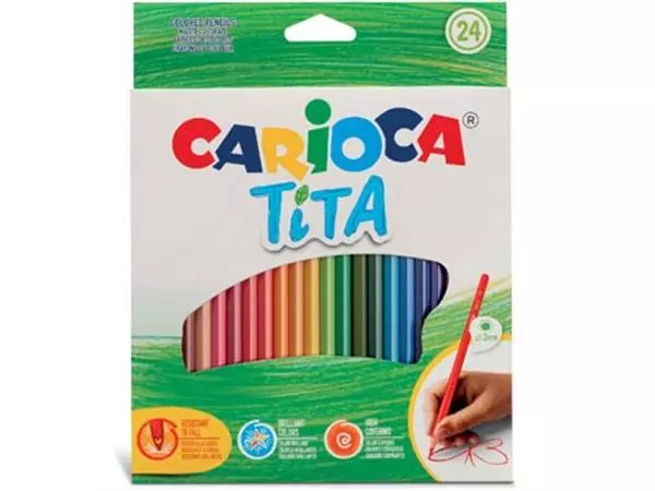 Een Carioca kleurpotlood Tita, 24 stuks in een kartonnen etui koop je bij ShopXPress