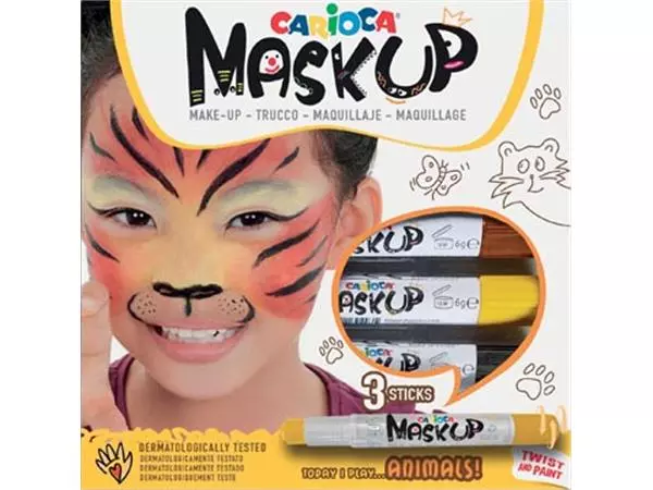 Een Carioca maquillagestiften Mask Up Animals, doos met 3 stiften koop je bij ShopXPress