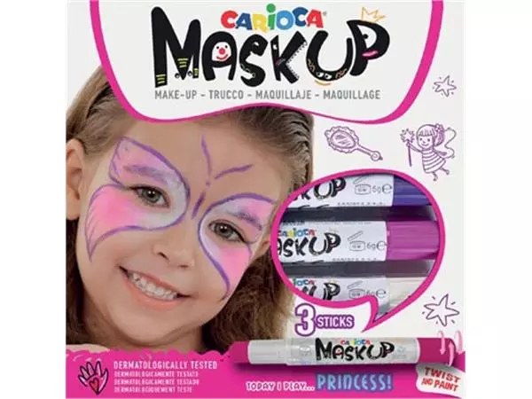 Een Carioca maquillagestiften Mask Up Princess, doos met 3 stiften koop je bij ShopXPress